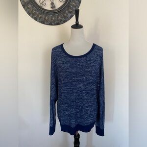 A.N.A Super Soft Lightweight Oversized Long Sleeve Blue Heather Sweater Top